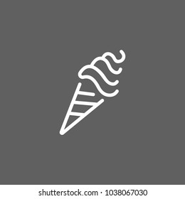 Icon of ice cream. Cone, waffle, snack. Food and restaurant concept. Can be used for topics like treat, cafe, dessert.