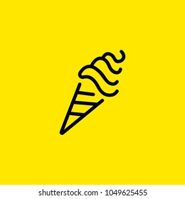 Icon of ice cream. Cone, waffle, snack. Food and restaurant concept. Can be used for topics like treat, cafe, dessert.