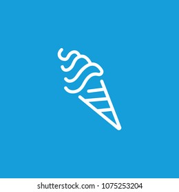 Icon of ice cream. Cone, waffle, snack. Food and restaurant concept. Can be used for topics like treat, cafe, dessert.