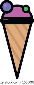Icon of ice cream in flat style