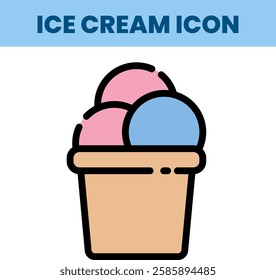 Icon of Ice cream illustration
