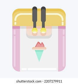 Icon Ice Cream Machine. suitable for Kitchen Appliances symbol. flat style. simple design editable. design template vector. simple illustration