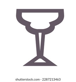 Icon of ice cream or martini glass, cup icon, goblet.