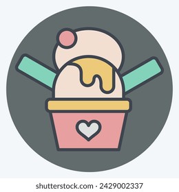 Icon Ice cream. related to Kindergarten symbol. color mate style. simple design editable. simple illustration