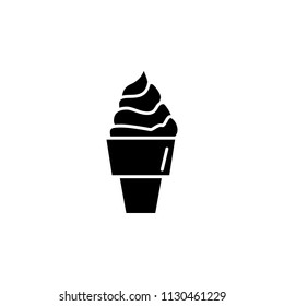 The icon of ice cream. Simple flat icon illustration of ice cream for a website or mobile application on white background
