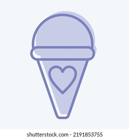 Icon Ice Cream. suitable for education symbol. two tone style. simple design editable. design template vector. simple illustration