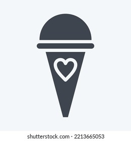 Ice Cream. adecuado para el símbolo de verano. estilo glifo. diseño simple editable. vector de plantilla de diseño. ilustración simple