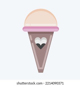 Icon Ice Cream. suitable for Summer symbol. flat style. simple design editable. design template vector. simple illustration