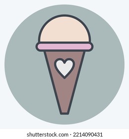 Icon Ice Cream. suitable for Summer symbol. color mate style. simple design editable. design template vector. simple illustration