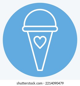 Ice Cream. adecuado para el símbolo de verano. estilo ojos azules. diseño simple editable. vector de plantilla de diseño. ilustración simple