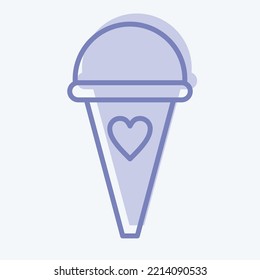 Ice Cream. adecuado para el símbolo de verano. estilo de sombra larga. diseño simple editable. vector de plantilla de diseño. ilustración simple