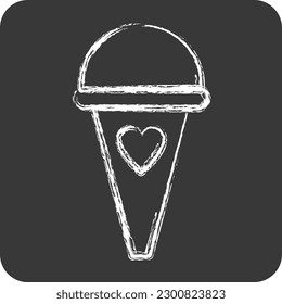Ice Cream. adecuado para el símbolo de verano. estilo tiza. diseño simple editable. vector de plantilla de diseño. ilustración simple