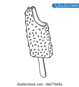 Icon of ice cream, vector illustration.