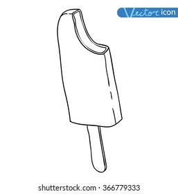 Icon of ice cream, vector illustration.