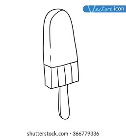 Icon of ice cream, vector illustration.