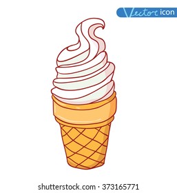 Icon of ice cream, vector illustration.