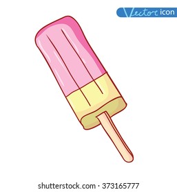 Icon of ice cream, vector illustration.