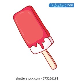 Icon of ice cream, vector illustration.