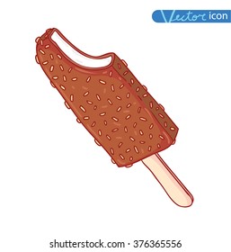 Icon of ice cream, vector illustration.