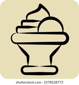 Icon Ice Creams. related to Summer symbol. hand drawn style. design editable