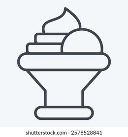Icon Ice Creams. related to Summer symbol. line style. design editable
