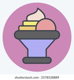 Icon Ice Creams. related to Summer symbol. color mate style. design editable