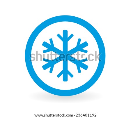 Icon of a ice crystal in blue and white - Abstract vector image easy to change color.