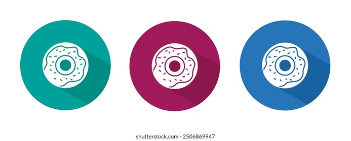 Icon for ice donut vector illustration in flat.