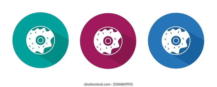 Icon for ice donut vector illustration in flat.
