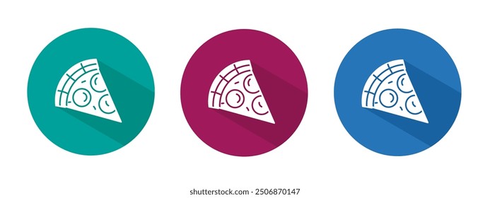 Icon for ice pizza vector illustration in flat.