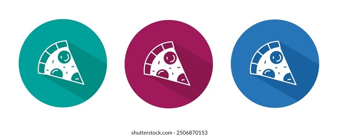 Icon for ice pizza vector illustration in flat.