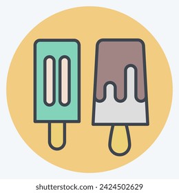 Icon Ice Pop. related to Fast Food symbol. color mate style. simple design editable. simple illustration