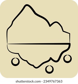 Icon Iceberg. related to Alaska symbol. hand drawn style. simple design editable. simple illustration
