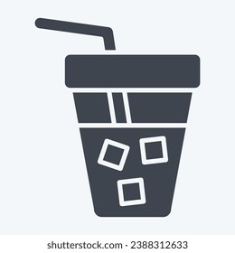 Icon Iced Coffee. related to Coffee symbol. glyph style. simple design editable. simple illustration