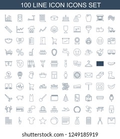 icon icons. Set of 100 line icon icons included chest, pliers, calculator, bottle soap, calendar, beach ball on white background. Editable icon icons for web, mobile and infographics.