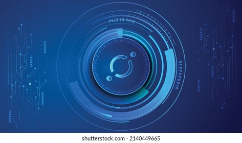 Icon (ICX) block chain crypto currency digital encryption, virtual money exchange. Technology global network vector illustration background and banner design template. Futuristic web trading