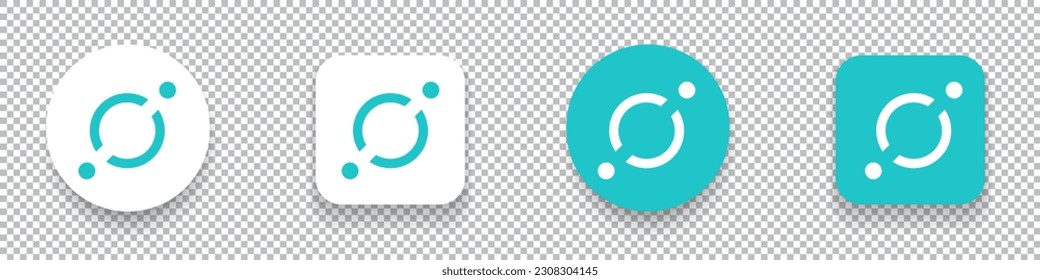 Icon (ICX)  crypto currency logo symbol set isolated on transparent background vector
