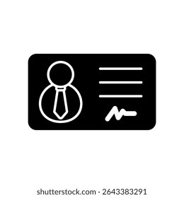 Icon a id card, isolated against a clean background.