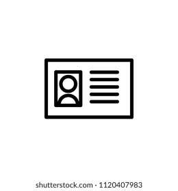 The icon of ID card. Simple outline icon illustration, vector of ID card for a website or mobile application