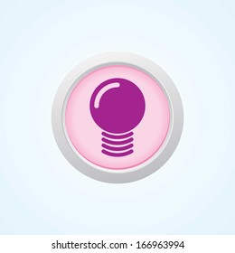 Icon of Idea Bulb on Button. Eps-10.