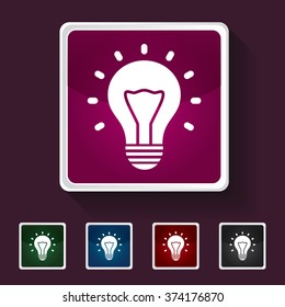 Icon of Idea Bulb on Multicolored Squares. Eps-10.