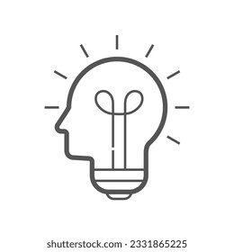 Icon of idea, conclusion, enterprising, visionary, consideration, opinion, thought, suggestion. Concept of Brainstorm icon. EPS 10