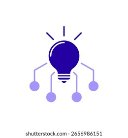 Icono de una generación de ideas, aislado contra un fondo limpio.
