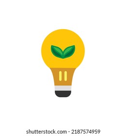 Icon Idea For Greening The Earth, Lights, Leaves And The Earth, Go Green Idea. Vector Design That Is Suitable For Design Elements, Banners, Websites, Printing, Billboards, Etc.