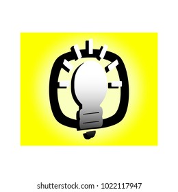 The icon for an idea having a lighted bulb - vector