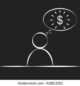 Icon the idea of the money.