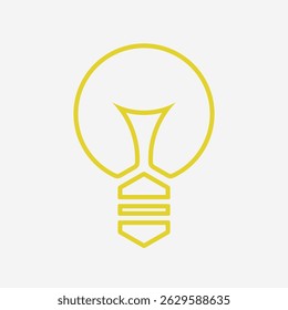 Icon of idea. Power bulb symbol. in silhuette.