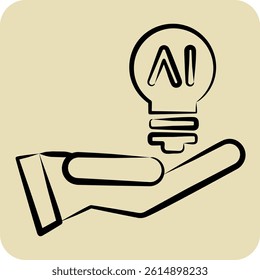 Icon Idea. related to Artificial Intelligence symbol. hand drawn style
