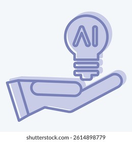 Icon Idea. related to Artificial Intelligence symbol. two tone style