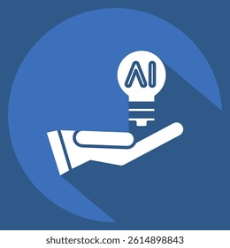 Icon Idea. related to Artificial Intelligence symbol. long shadow style